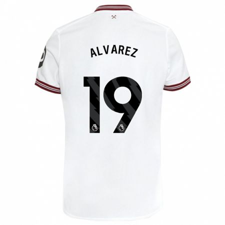 Kandiny Hombre Camiseta Edson Álvarez #19 Blanco 2ª Equipación 2023/24 La Camisa Chile