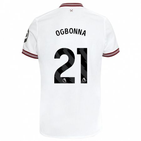 Kandiny Hombre Camiseta Angelo Ogbonna #21 Blanco 2ª Equipación 2023/24 La Camisa Chile
