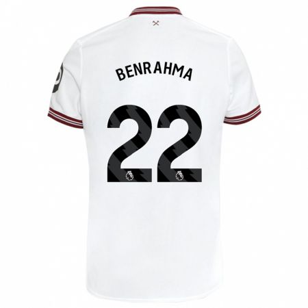 Kandiny Hombre Camiseta Saïd Benrahma #22 Blanco 2ª Equipación 2023/24 La Camisa Chile
