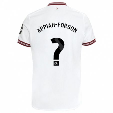 Kandiny Hombre Camiseta Keenan Appiah-Forson #0 Blanco 2ª Equipación 2023/24 La Camisa Chile