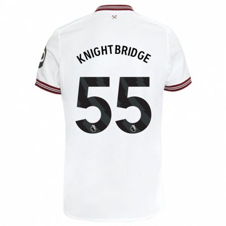 Kandiny Hombre Camiseta Jacob Knightbridge #55 Blanco 2ª Equipación 2023/24 La Camisa Chile