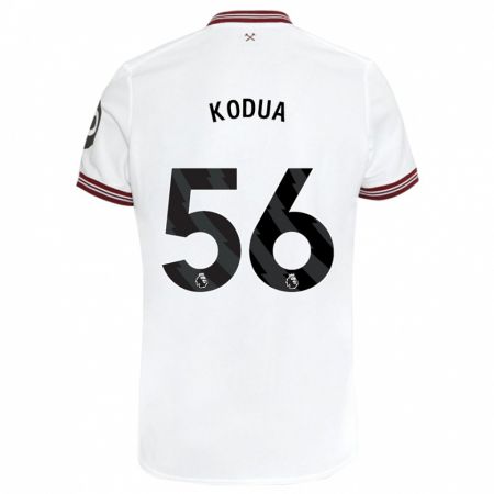 Kandiny Hombre Camiseta Gideon Kodua #56 Blanco 2ª Equipación 2023/24 La Camisa Chile