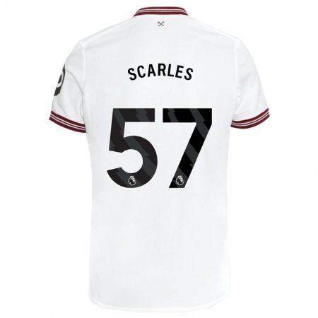 Kandiny Hombre Camiseta Oliver Scarles #57 Blanco 2ª Equipación 2023/24 La Camisa Chile