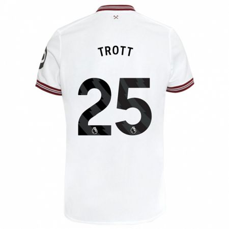Kandiny Hombre Camiseta Nathan Trott #25 Blanco 2ª Equipación 2023/24 La Camisa Chile