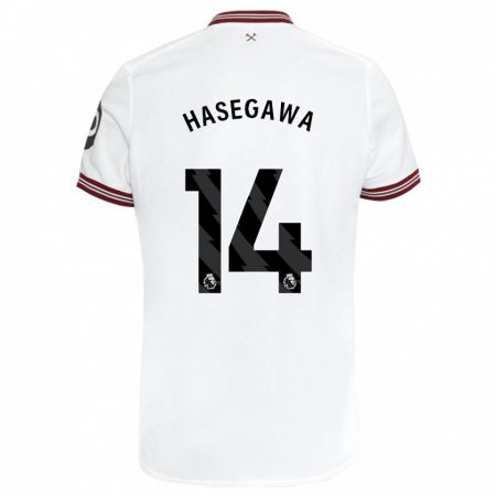 Kandiny Hombre Camiseta Yui Hasegawa #14 Blanco 2ª Equipación 2023/24 La Camisa Chile