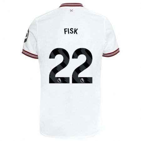 Kandiny Hombre Camiseta Grace Fisk #22 Blanco 2ª Equipación 2023/24 La Camisa Chile
