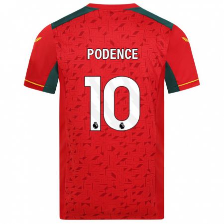 Kandiny Hombre Camiseta Daniel Podence #10 Rojo 2ª Equipación 2023/24 La Camisa Chile