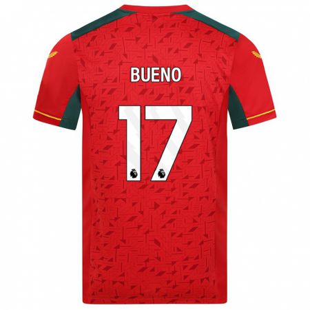 Kandiny Hombre Camiseta Hugo Bueno #17 Rojo 2ª Equipación 2023/24 La Camisa Chile
