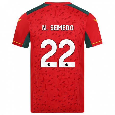 Kandiny Hombre Camiseta Nélson Semedo #22 Rojo 2ª Equipación 2023/24 La Camisa Chile