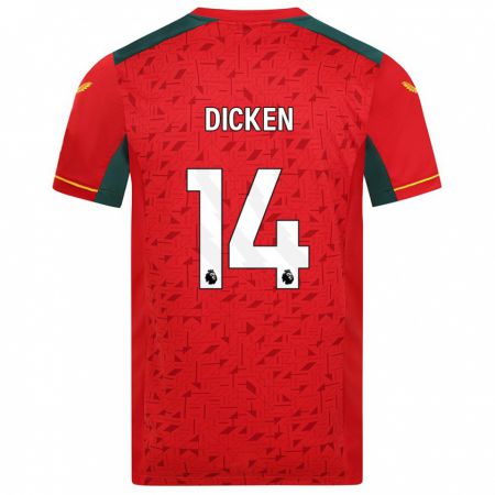Kandiny Hombre Camiseta Amy Dicken #14 Rojo 2ª Equipación 2023/24 La Camisa Chile