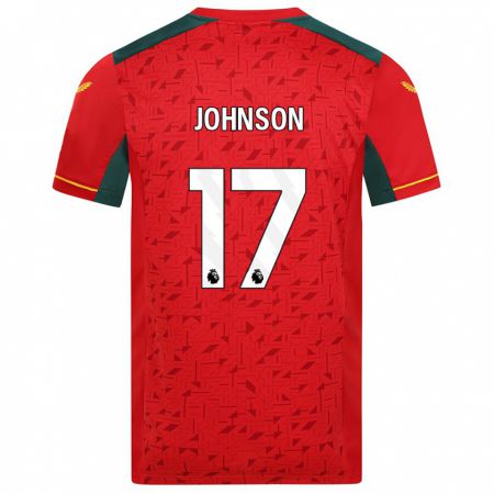 Kandiny Hombre Camiseta Katie Johnson #17 Rojo 2ª Equipación 2023/24 La Camisa Chile