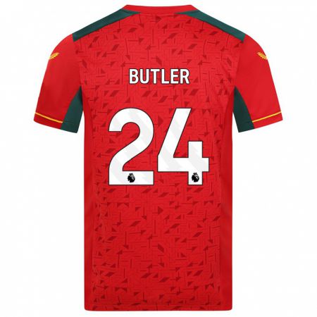Kandiny Hombre Camiseta Elli Butler #24 Rojo 2ª Equipación 2023/24 La Camisa Chile
