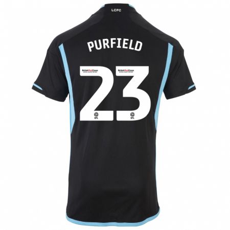 Kandiny Hombre Camiseta Jemma Purfield #23 Negro 2ª Equipación 2023/24 La Camisa Chile