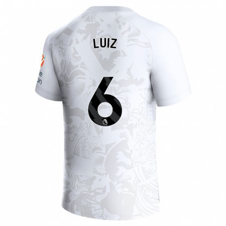 Kandiny Hombre Camiseta Douglas Luiz #6 Blanco 2ª Equipación 2023/24 La Camisa Chile