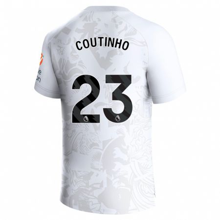 Kandiny Hombre Camiseta Philippe Coutinho #23 Blanco 2ª Equipación 2023/24 La Camisa Chile