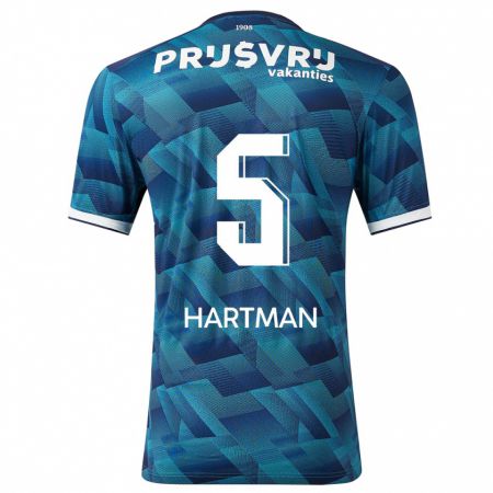 Kandiny Hombre Camiseta Quilindschy Hartman #5 Azul 2ª Equipación 2023/24 La Camisa Chile