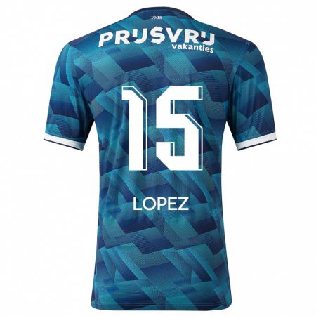 Kandiny Hombre Camiseta Marcos López #15 Azul 2ª Equipación 2023/24 La Camisa Chile