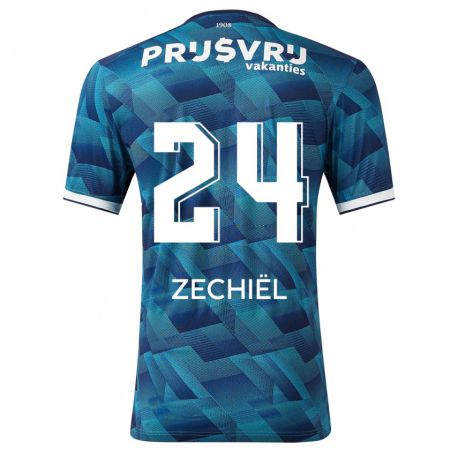 Kandiny Hombre Camiseta Gjivai Zechiël #24 Azul 2ª Equipación 2023/24 La Camisa Chile