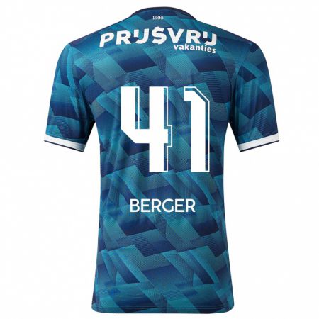 Kandiny Hombre Camiseta Mannou Berger #41 Azul 2ª Equipación 2023/24 La Camisa Chile