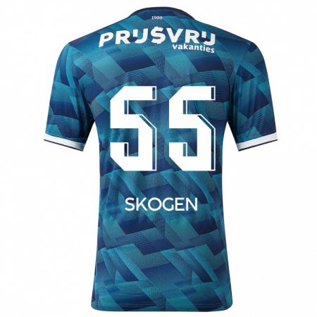 Kandiny Hombre Camiseta Sondre Skogen #55 Azul 2ª Equipación 2023/24 La Camisa Chile