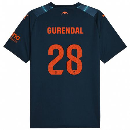 Kandiny Hombre Camiseta Alexander Gurendal #28 Azul Marino 2ª Equipación 2023/24 La Camisa Chile
