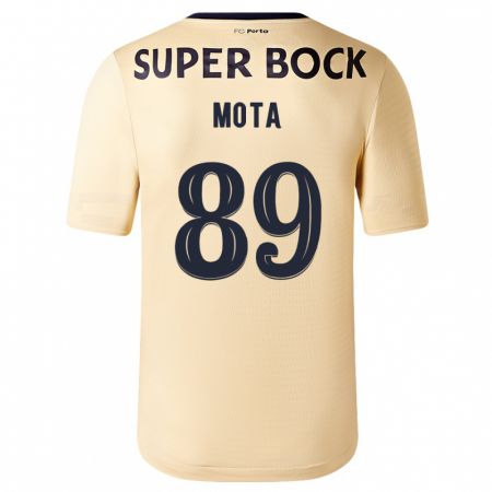 Kandiny Hombre Camiseta Luís Mota #89 Beige-Dorado 2ª Equipación 2023/24 La Camisa Chile
