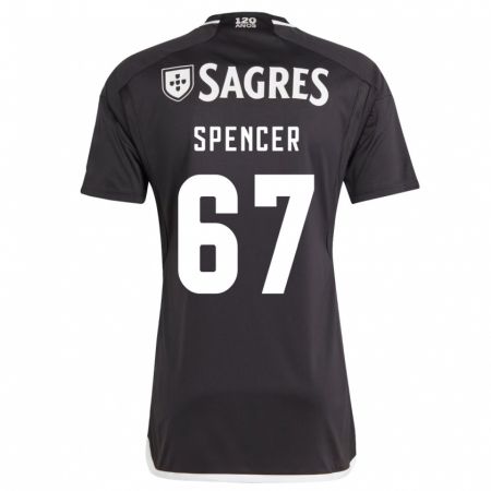 Kandiny Hombre Camiseta Diogo Spencer #67 Negro 2ª Equipación 2023/24 La Camisa Chile