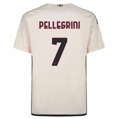Kandiny Hombre Camiseta Lorenzo Pellegrini #7 Blanquecino 2ª Equipación 2023/24 La Camisa Chile