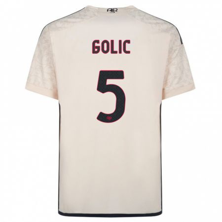Kandiny Hombre Camiseta Lovro Golic #5 Blanquecino 2ª Equipación 2023/24 La Camisa Chile