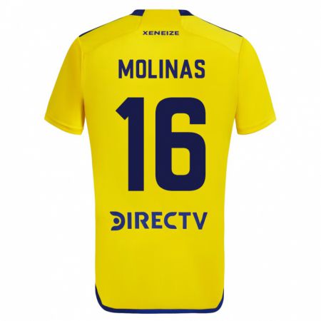 Kandiny Hombre Camiseta Aaron Molinas #16 Amarillo 2ª Equipación 2023/24 La Camisa Chile