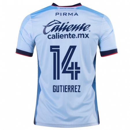Kandiny Hombre Camiseta Alexis Gutiérrez #14 Cielo Azul 2ª Equipación 2023/24 La Camisa Chile
