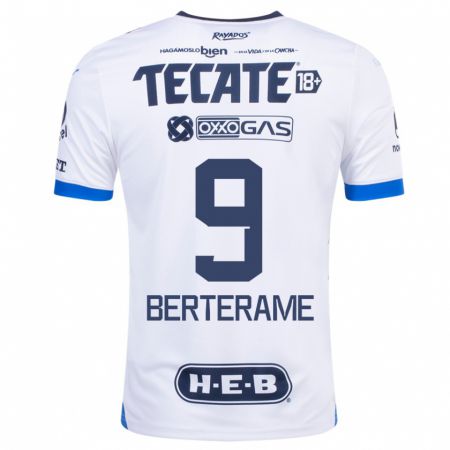 Kandiny Hombre Camiseta Germán Berterame #9 Blanco 2ª Equipación 2023/24 La Camisa Chile