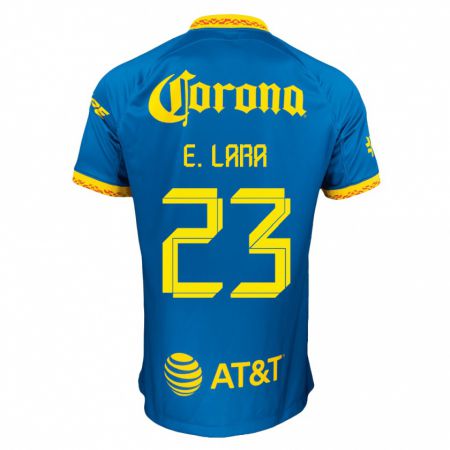 Kandiny Hombre Camiseta Emilio Lara #23 Azul 2ª Equipación 2023/24 La Camisa Chile