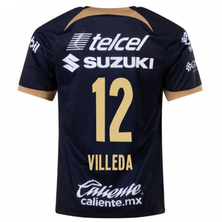 Kandiny Hombre Camiseta Melany Villeda #12 Azul Oscuro 2ª Equipación 2023/24 La Camisa Chile