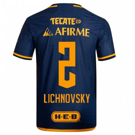 Kandiny Hombre Camiseta Igor Lichnovsky #2 Azul Oscuro 2ª Equipación 2023/24 La Camisa Chile