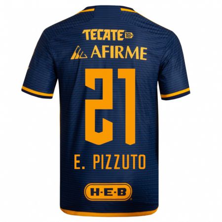 Kandiny Hombre Camiseta Eugenio Pizzuto #21 Azul Oscuro 2ª Equipación 2023/24 La Camisa Chile