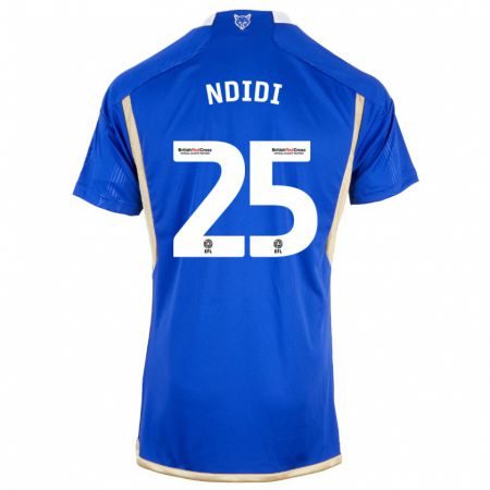 Kandiny Mujer Camiseta Wilfred Ndidi #25 Azul Real 1ª Equipación 2023/24 La Camisa Chile