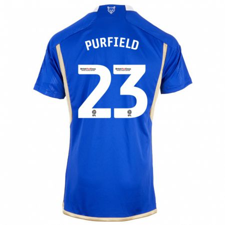 Kandiny Mujer Camiseta Jemma Purfield #23 Azul Real 1ª Equipación 2023/24 La Camisa Chile