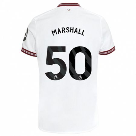 Kandiny Mujer Camiseta Callum Marshall #50 Blanco 2ª Equipación 2023/24 La Camisa Chile