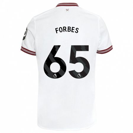 Kandiny Mujer Camiseta Michael Forbes #65 Blanco 2ª Equipación 2023/24 La Camisa Chile