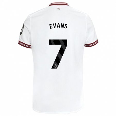 Kandiny Mujer Camiseta Lisa Evans #7 Blanco 2ª Equipación 2023/24 La Camisa Chile
