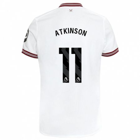 Kandiny Mujer Camiseta Izzy Atkinson #11 Blanco 2ª Equipación 2023/24 La Camisa Chile