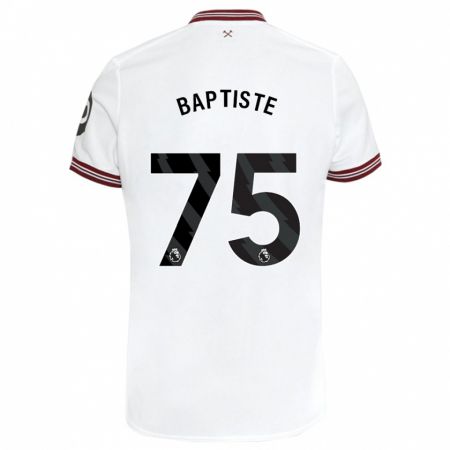 Kandiny Mujer Camiseta Jamal Baptiste #75 Blanco 2ª Equipación 2023/24 La Camisa Chile