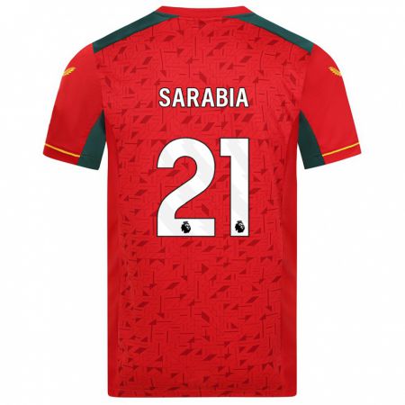 Kandiny Mujer Camiseta Pablo Sarabia #21 Rojo 2ª Equipación 2023/24 La Camisa Chile