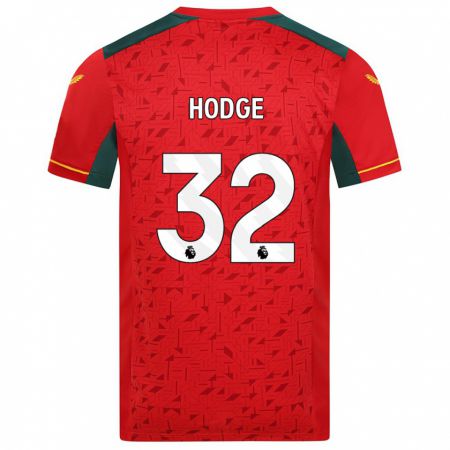Kandiny Mujer Camiseta Joe Hodge #32 Rojo 2ª Equipación 2023/24 La Camisa Chile