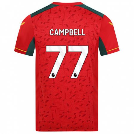 Kandiny Mujer Camiseta Chem Campbell #77 Rojo 2ª Equipación 2023/24 La Camisa Chile