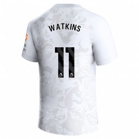 Kandiny Mujer Camiseta Ollie Watkins #11 Blanco 2ª Equipación 2023/24 La Camisa Chile