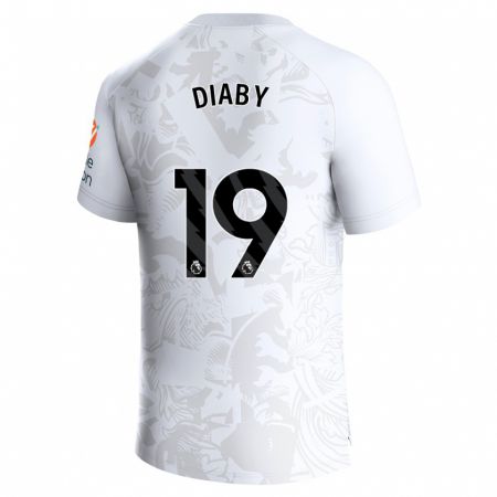 Kandiny Mujer Camiseta Moussa Diaby #19 Blanco 2ª Equipación 2023/24 La Camisa Chile