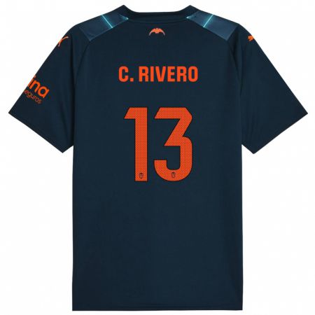 Kandiny Mujer Camiseta Cristian Rivero #13 Azul Marino 2ª Equipación 2023/24 La Camisa Chile