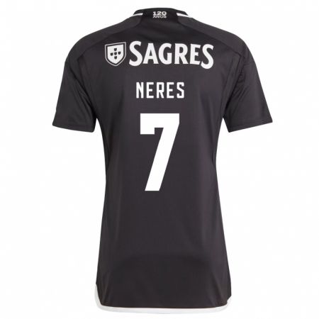 Kandiny Mujer Camiseta David Neres #7 Negro 2ª Equipación 2023/24 La Camisa Chile